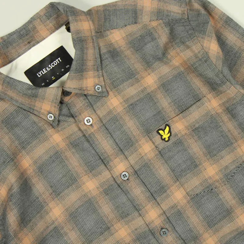 Lyle and Scott Button Down Check Shirt - Jet Black-1